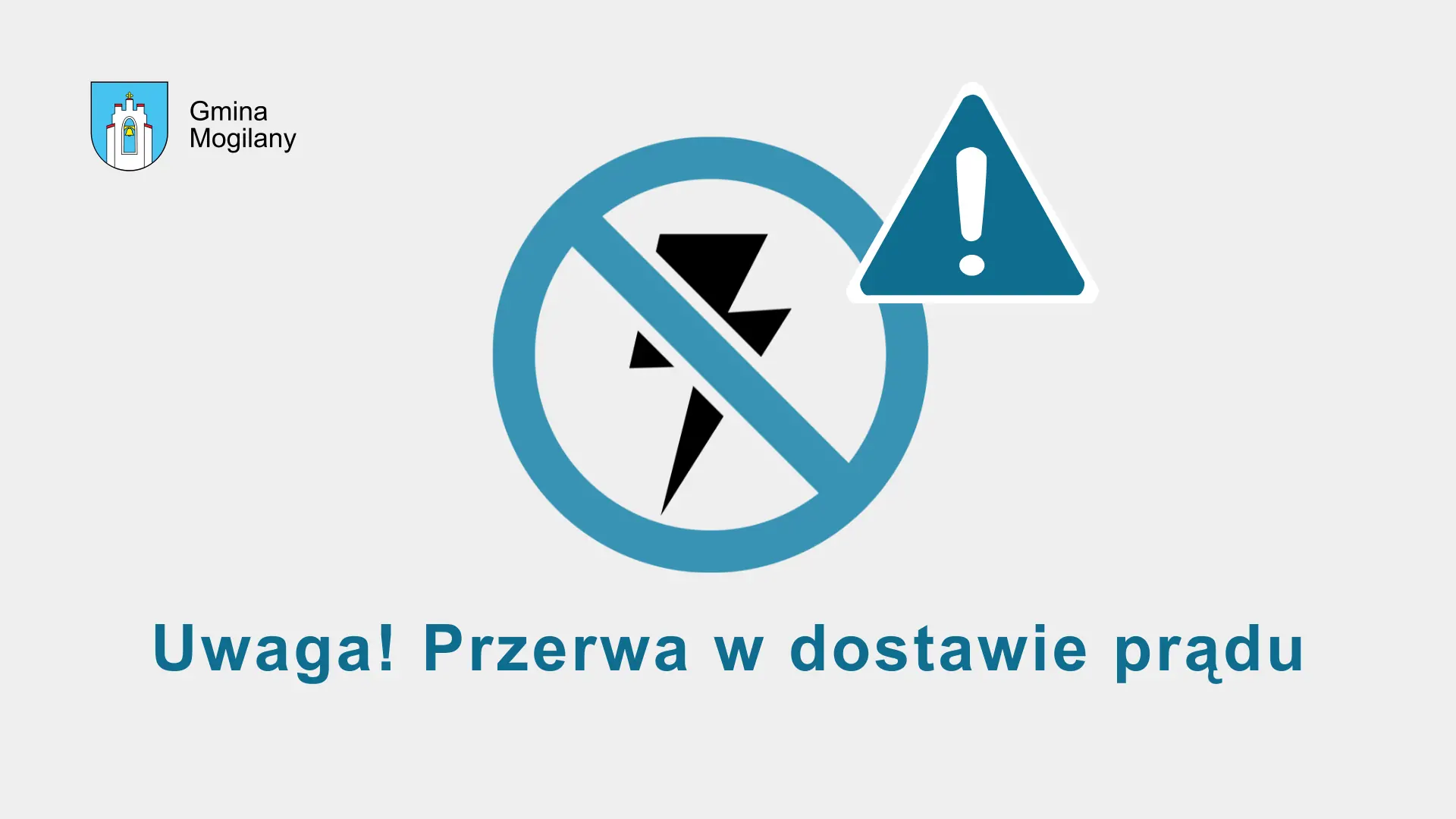 Komunikat Przerwa w dostawie prądu